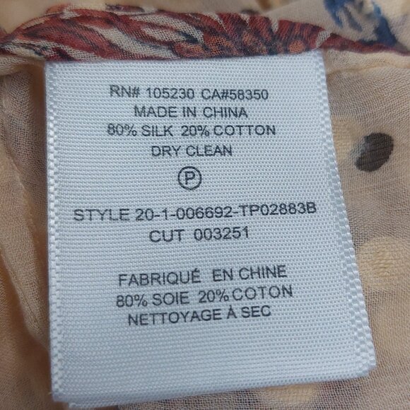 Joie "Eddison" Floral Ruffle Boho/Peasant Inspired Blouse - Picture 7 of 10